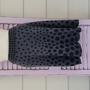 💗 KRIMSON KLOVER Merino Wool WHIMSY SKIRT Polka Echo Dot Pocket Black & Gray M